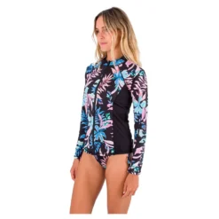 HURLEY Lost Paradise Long Sleeve Full Zip Rashguard -Water Sports Shop hurley lost paradise long sleeve full zip rashguard 2
